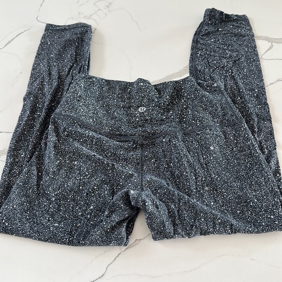 Lululemon. Black and white speckled leggings. EUC. - Picture 2 of 2